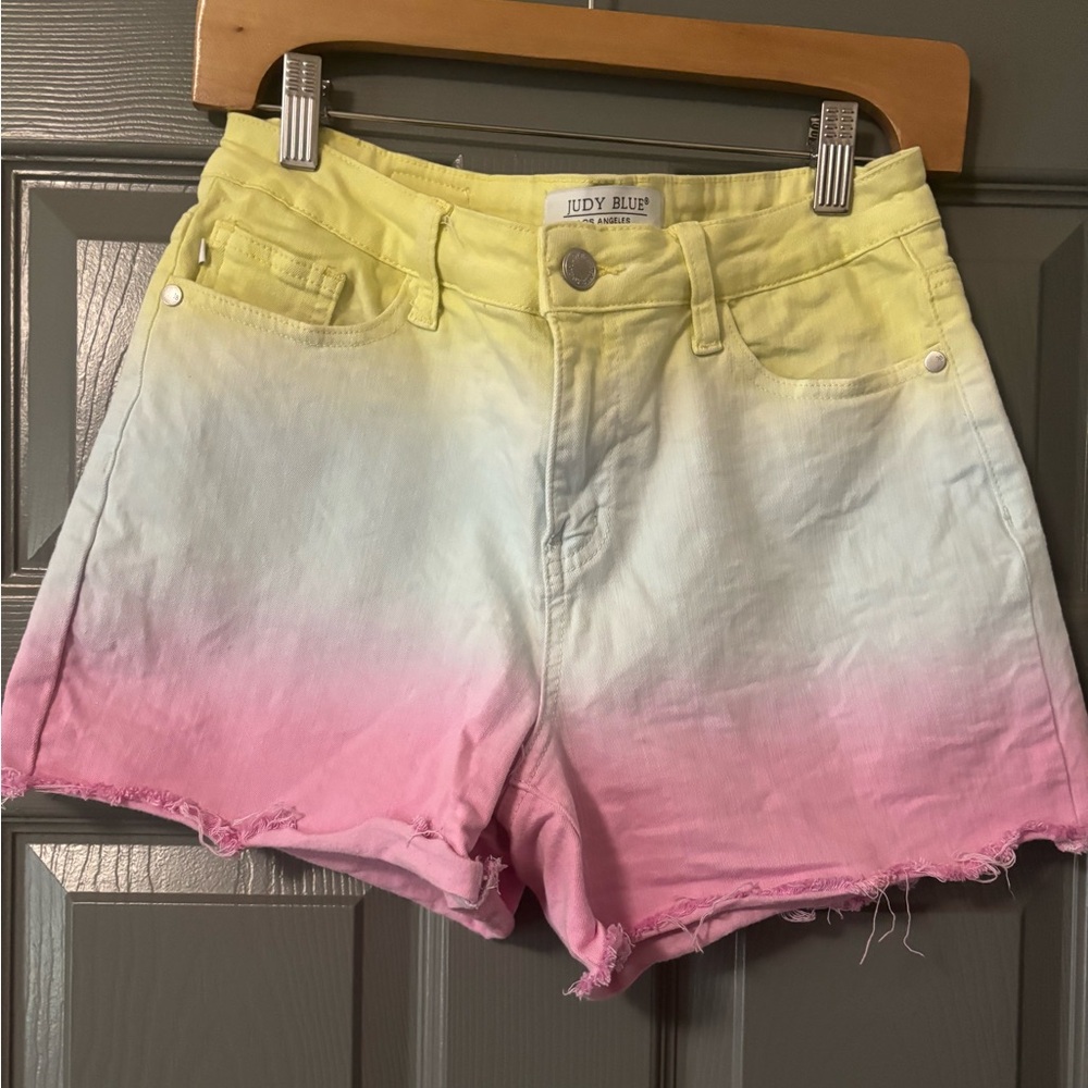 Judy Blue Jean Shorts High Waist Style JB150084 Size Medium Tie Dye